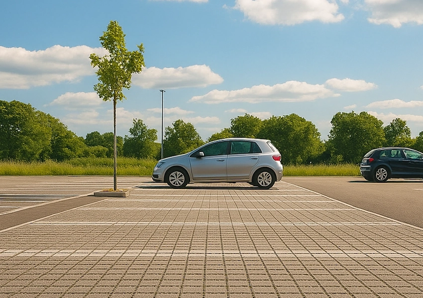 pves-poreux-parking Parking en pavés poreux.